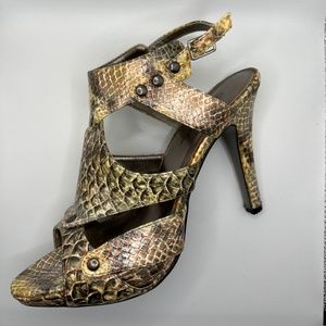 Legend Snakeprint Studded 4” Heel